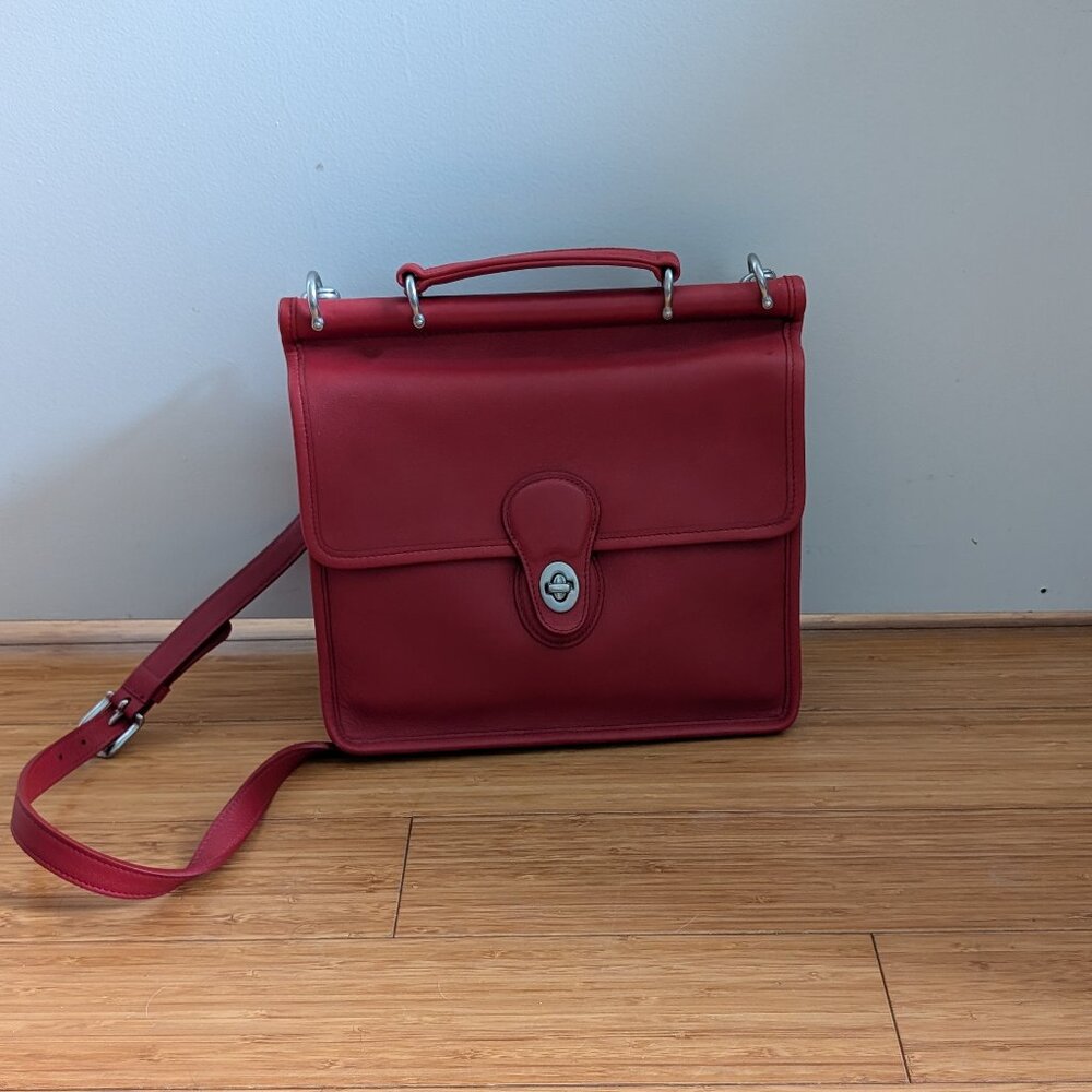 Vintage Coach Willis Bag - Red with Silver Hardware - Picture 5 of 14